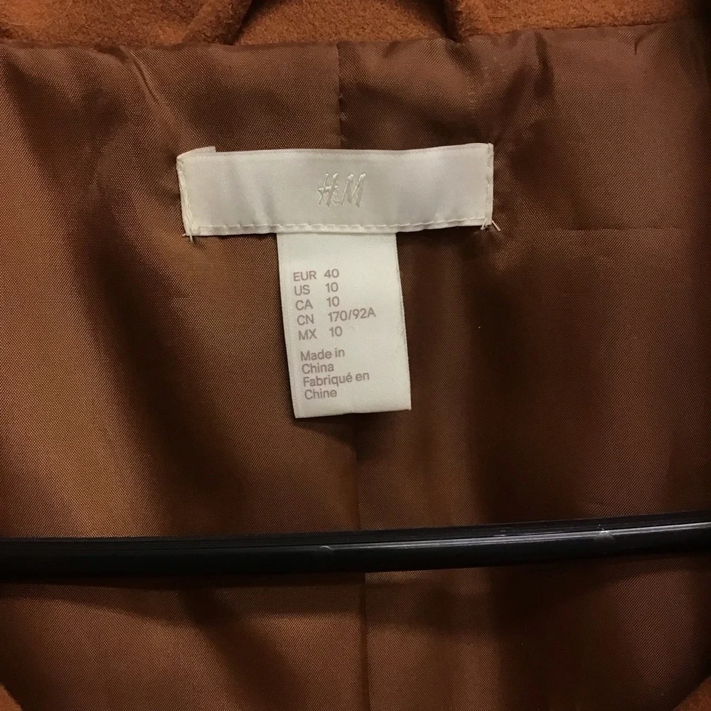 Women's Tan Double-Breasted Coat - Picture 3 of 4